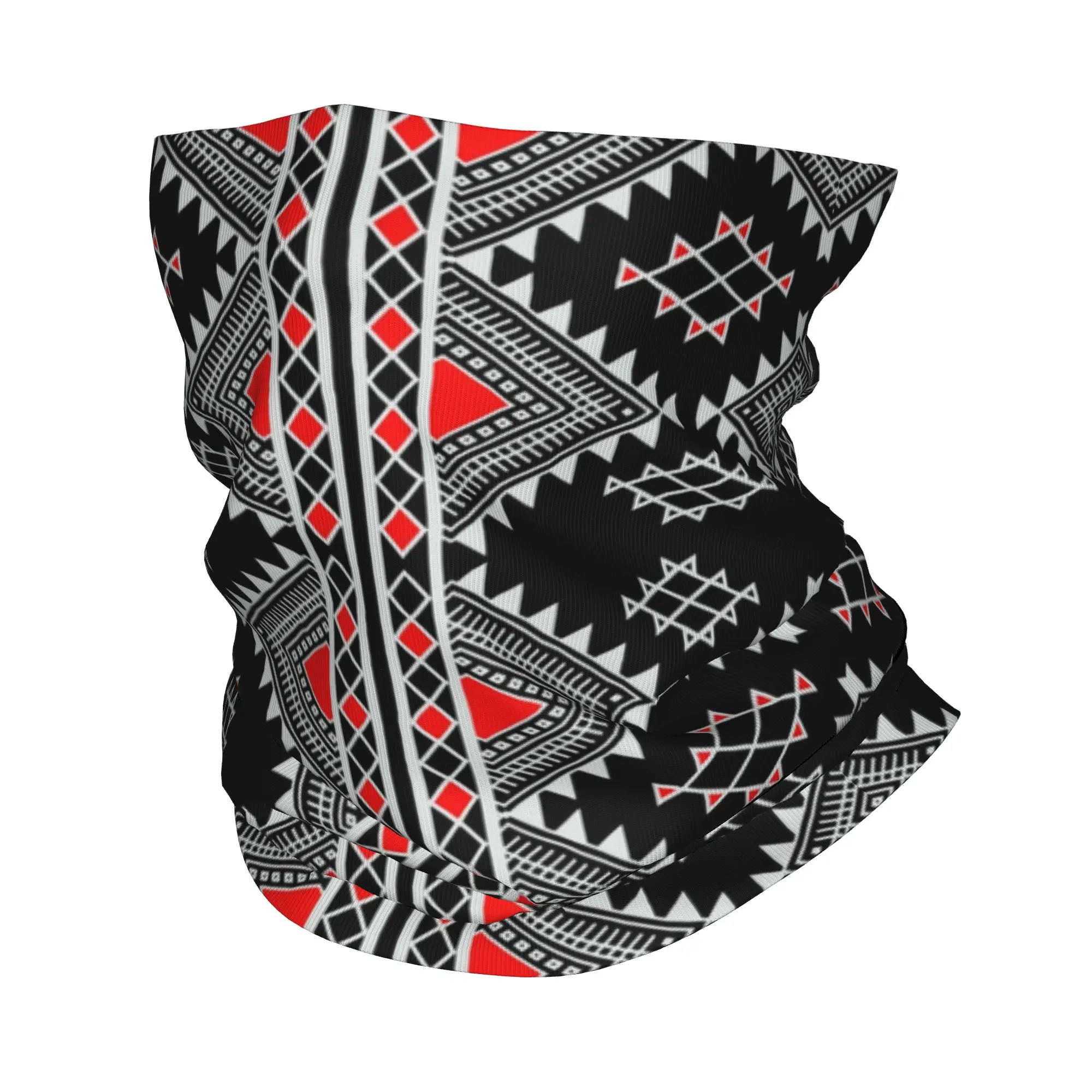 Kabyle Carpet Pattern Winter Headband Neck Warmer Women Men Ski Hunting Tube Scarf Amazigh Berber Symbol Face Bandana Gaiter