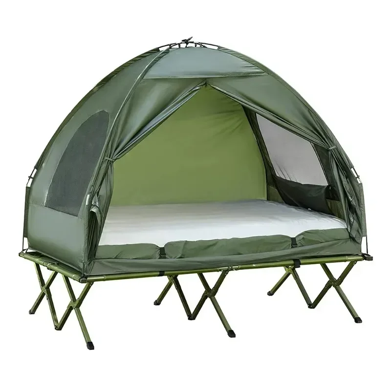 Outdoor mountain camping, off ground tents, military green marching beds, tents, 4-in-1 camping multi-functional tents, customiz
