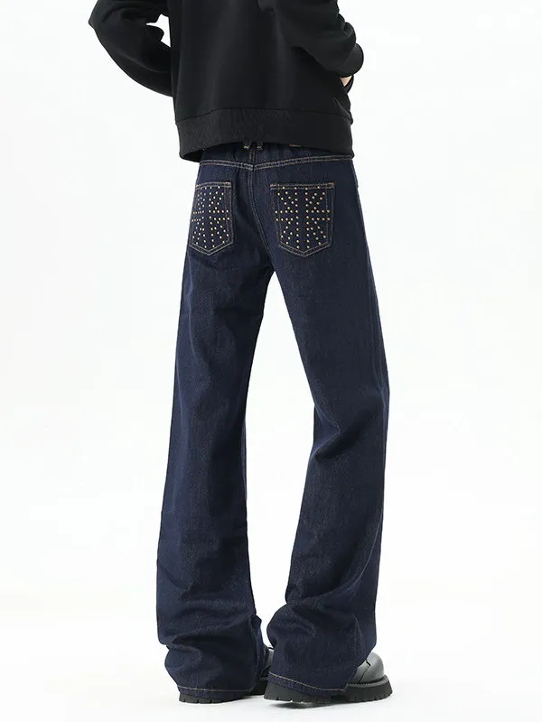 

TANGZ STUDIO Retro Cleanfit Men's Jeans Loose Straight Leg Denim Pants American Style Casual Loose Wide Leg Trousers