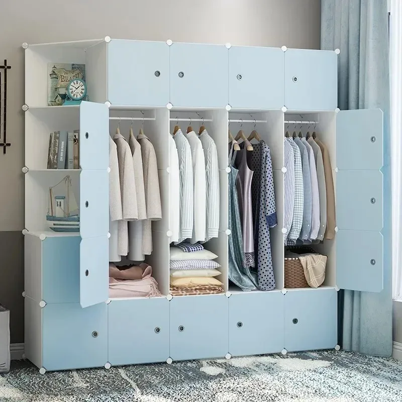 Simple Storage Wardrobe Clothes Organizer Bedroom Cabinet Closet Kids Nordic Watches  Suite Furniture storage cabinet