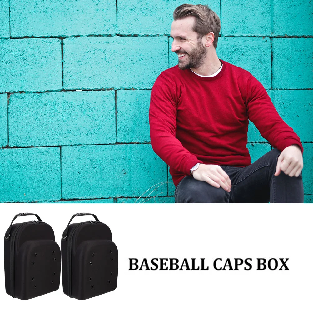 

2Pcs Travel Hat Carrier Case Eva Baseball Cap Storage Organizer Hard Shell Protection Box Black Hat Travel Case