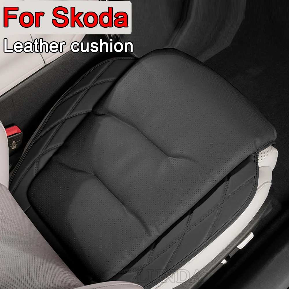 leather Car Seat Cushion Seat Protection Pad Auto Seat Covers For Skoda Octavia Fabia Karoq Kamiq Roomster Kodiaq Rapid