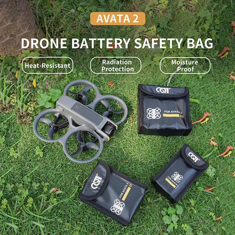 

For DJI Avata 2 Drone Battery Explosion Proof Bag Battery Fire Safety Flame Retardant Protective Storage Bag Fine Workmanship