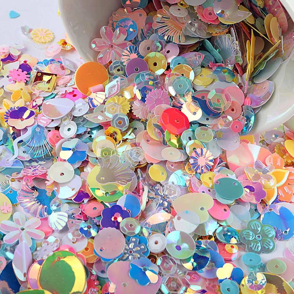 20g Mix Sequin Craft Glitter Star Heart Flower Mermaid Shell Sequins Paillettes DIY Clothes Nial Decor D0230