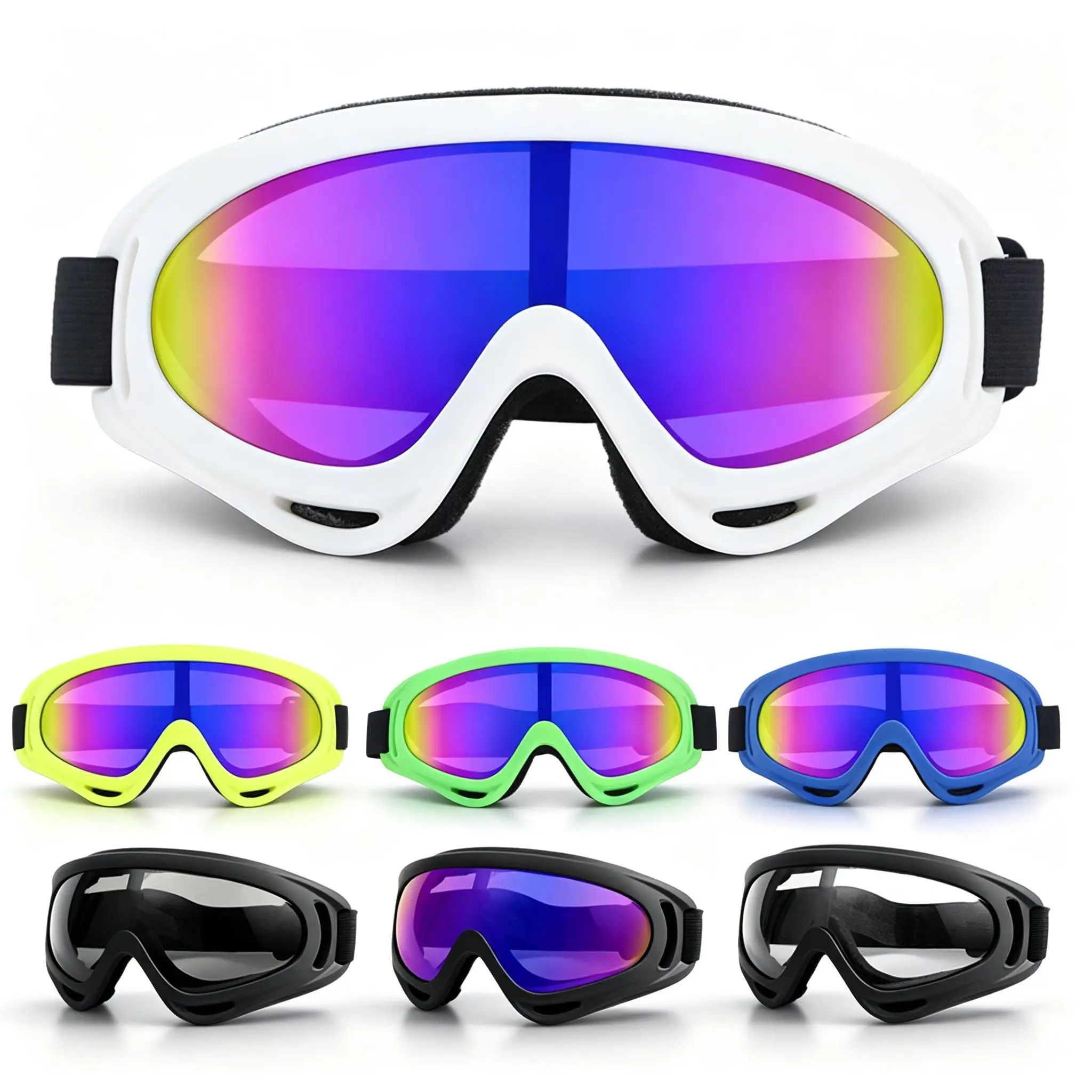 HD Lens Ski Goggles For Slope Skiing Freestyle Snowboarding Motocross Biking For Myopia Users Dust-Proof Vent Hole Sponge