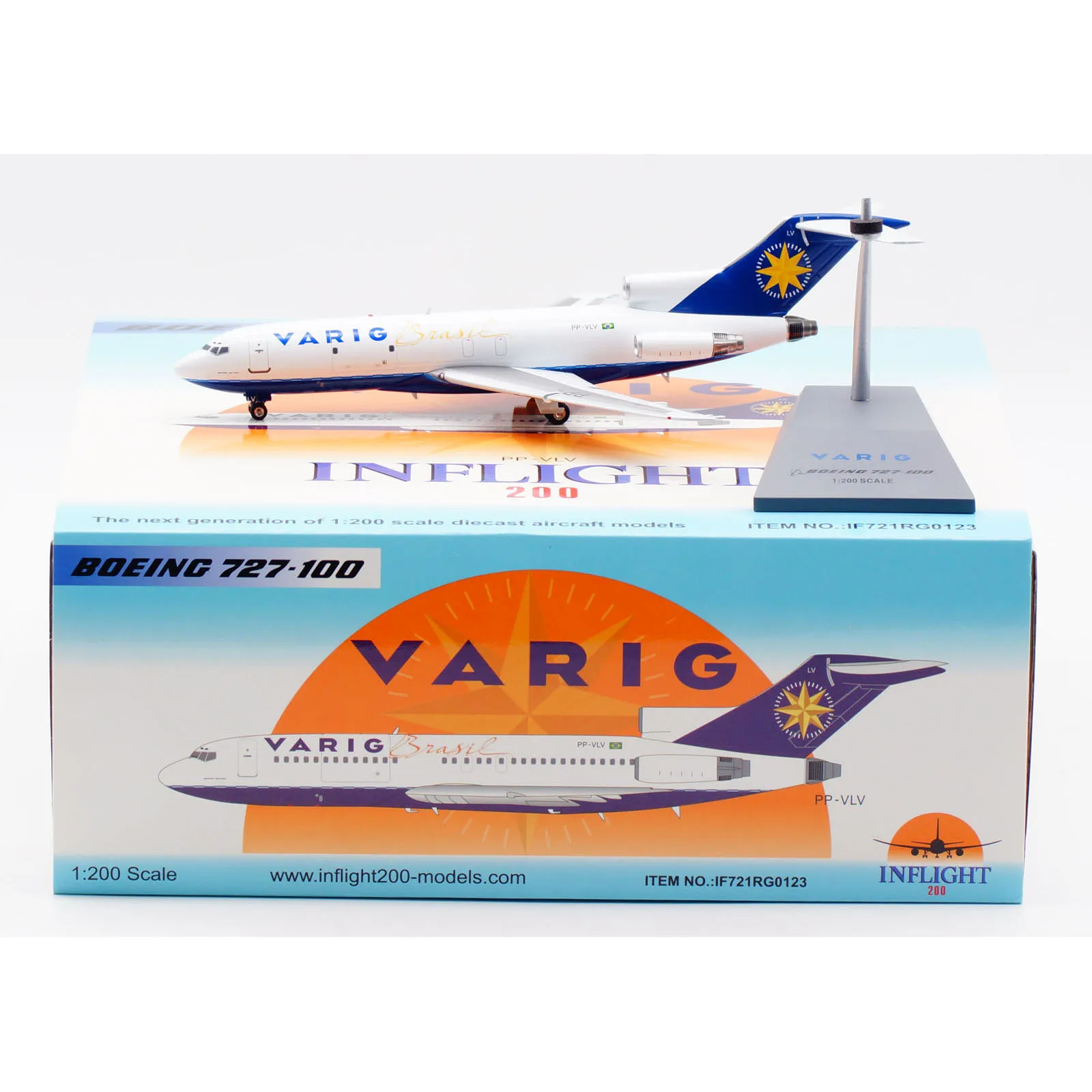 

IF721RG0123 Alloy Collectible Plane Gift INFLIGHT 1:200 VARIG AIRLINES Boeing B727-100 Diecast Aircraft Jet Model PP-VLV