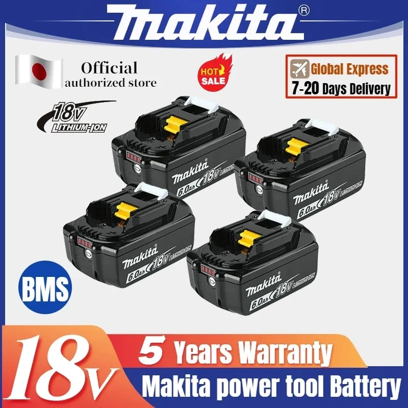 

Original Makita 6Ah/5Ah/3Ah for Makita 18V Battery BL1860 BL1815 DDF485DDF487 DTD172 BL HP488D Replacement Lithium Battery