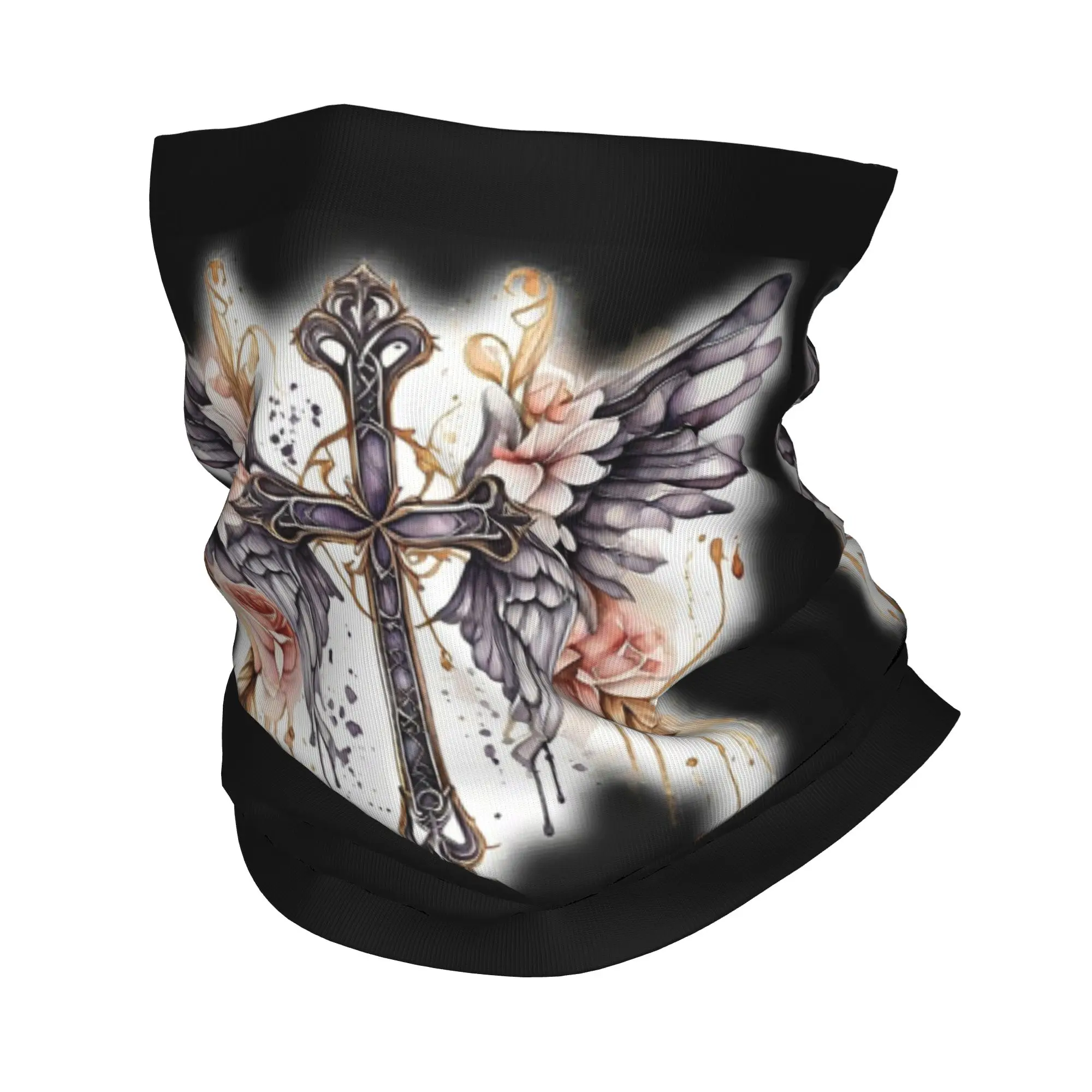 

Subtle Cross Design Christian Religious Bandana Neck Cover Printed Wrap Scarf Multi-use Face Mask Running Unisex Adult