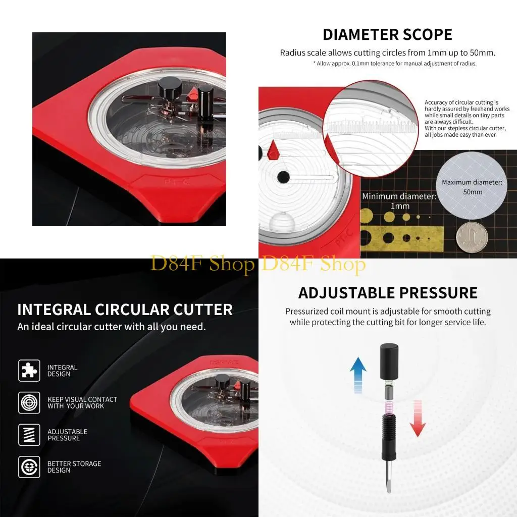 

D84F Circular Cutter Model Hobbies Crafts Tool Cutting Dedicated Circle 1mm-50mm