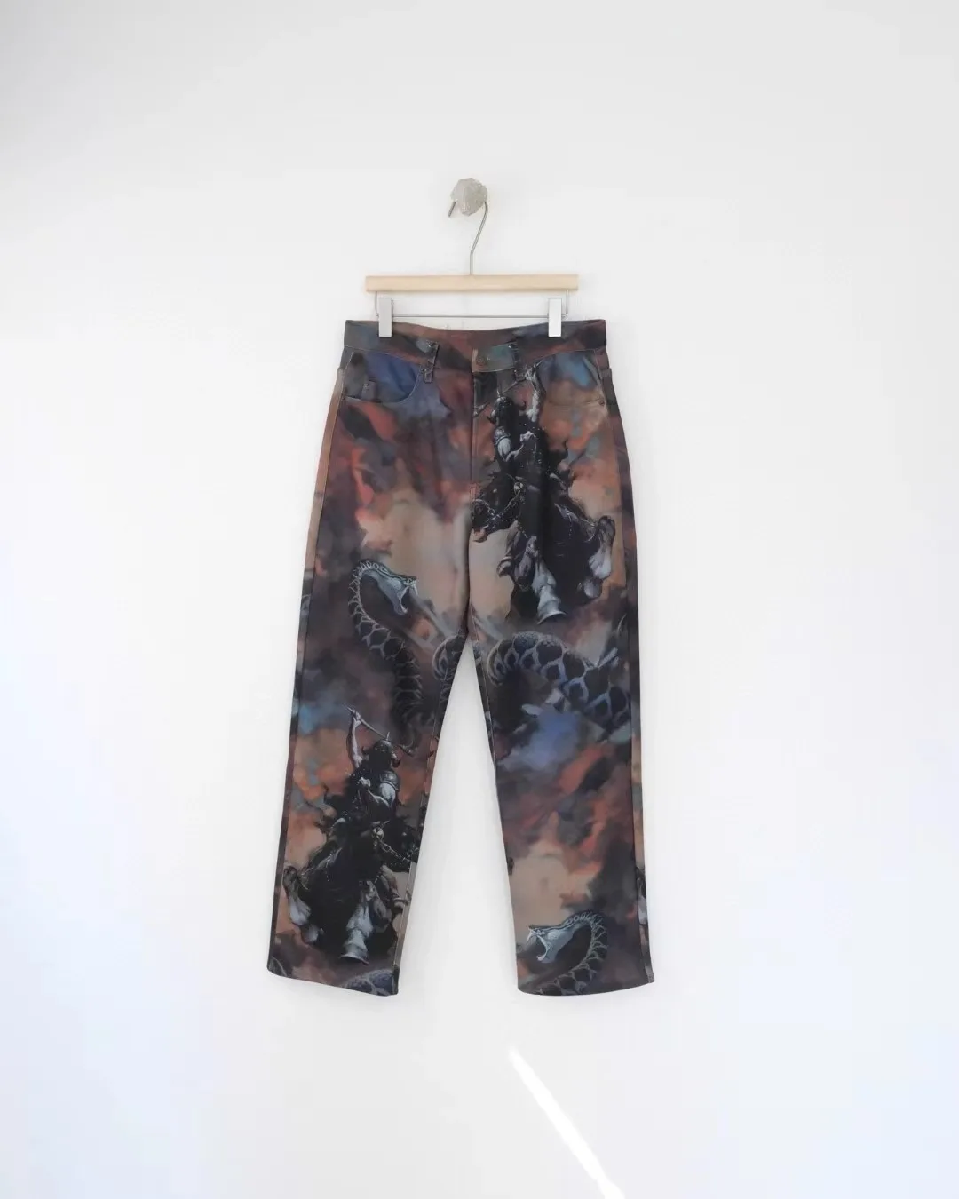 

Original Printed High-quality Knight Denim Pants for Men New Fashion Style Pants