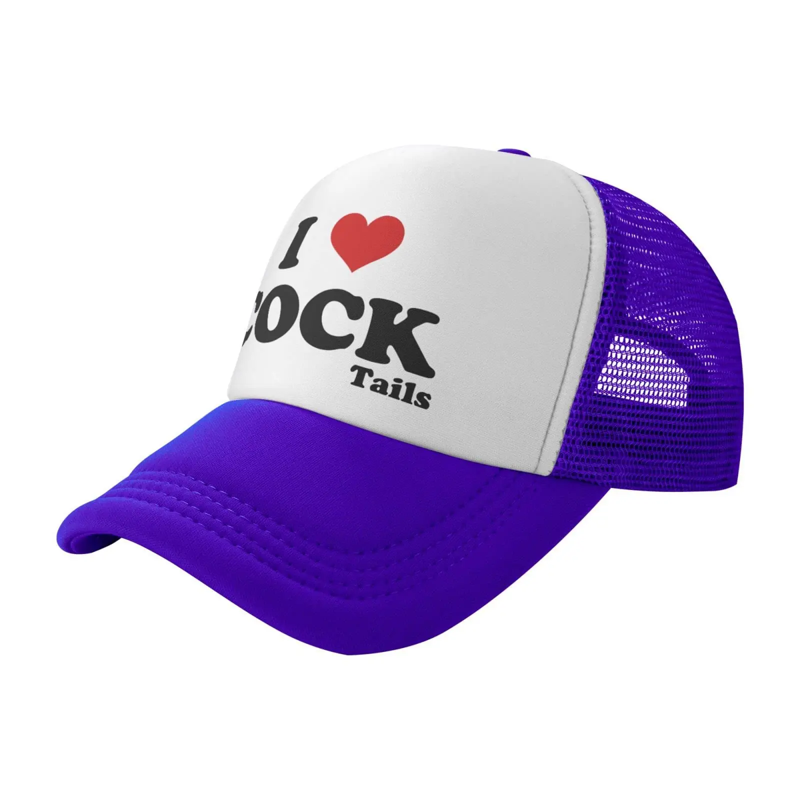 I Heart Love Cocktail Trucker Hat Funny Gag Gifts Purple Baseball Cap Men Trucker Hat for Men Women Mesh Snapback Hat