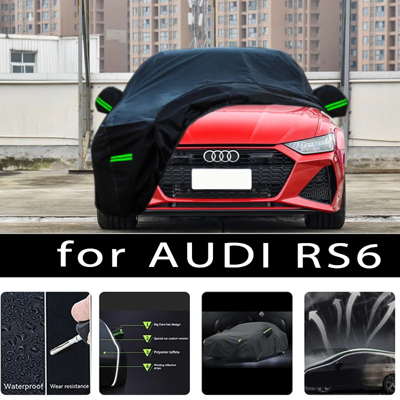 

For AUDI RS6 Car Covers Outdoor Waterproof Sun Rain Snow Protection UV Auto Cover 190T Car Protective Full Covers