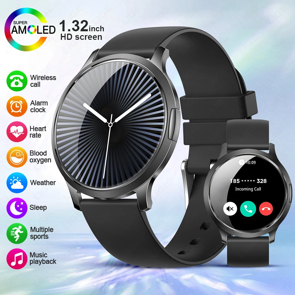 

Original LIGE Smart Watch Heart Rate Wireless Calling Waterproof 1.32'' Screen Music Control smart watches for men Android IOS