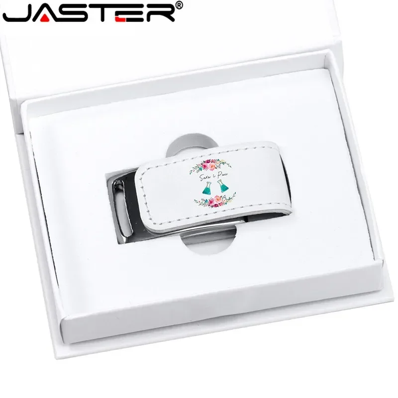 JASTER Custom Logo For Gifts 2.0 Flash Pen Drive 32GB 4GB 8GB 16GB Pendrive Leather Usb+white Box (Over 1pcs Free Logo)