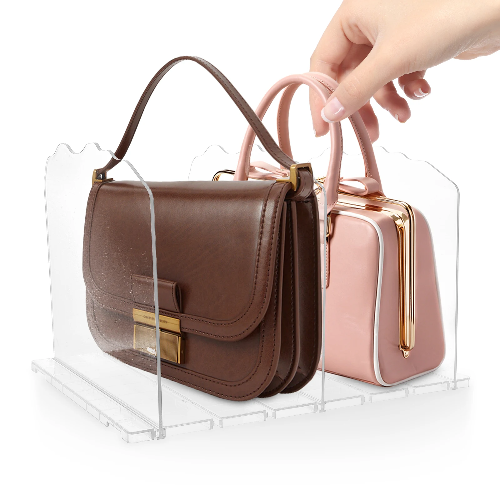 

Adjustable Shopping Purse Organizer Shelf Gift Bag Storage Organizer Bag Organization Stand Desktop Bookshelf Smooth Edges No