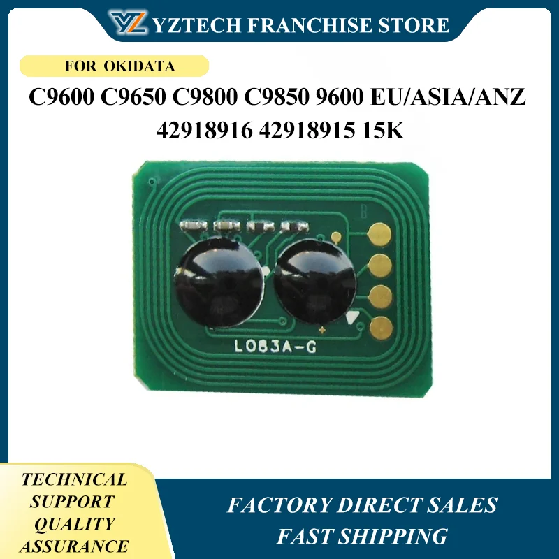 

20pcs Toner Chip 42918914 42918913 For Okidata C9600 C9650 C9800 C9850 9600 EU/ASIA/ANZ 42918916 42918915 15K