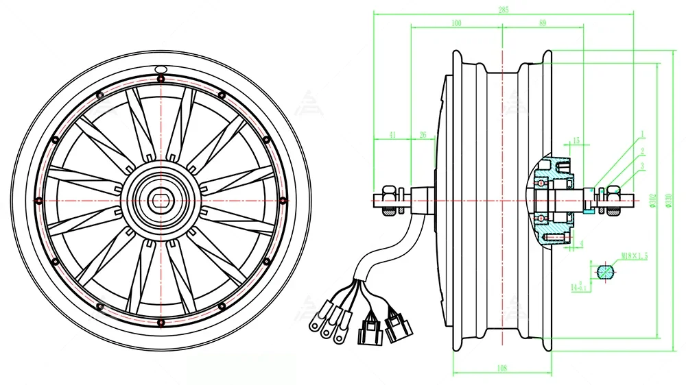 

QSMOTOR 12*3.5INCH QS260 2000W V1.1 60V 70KPH Hub Motor for Electric Motorcycle IP65 Waterproof High Power Electric Motor