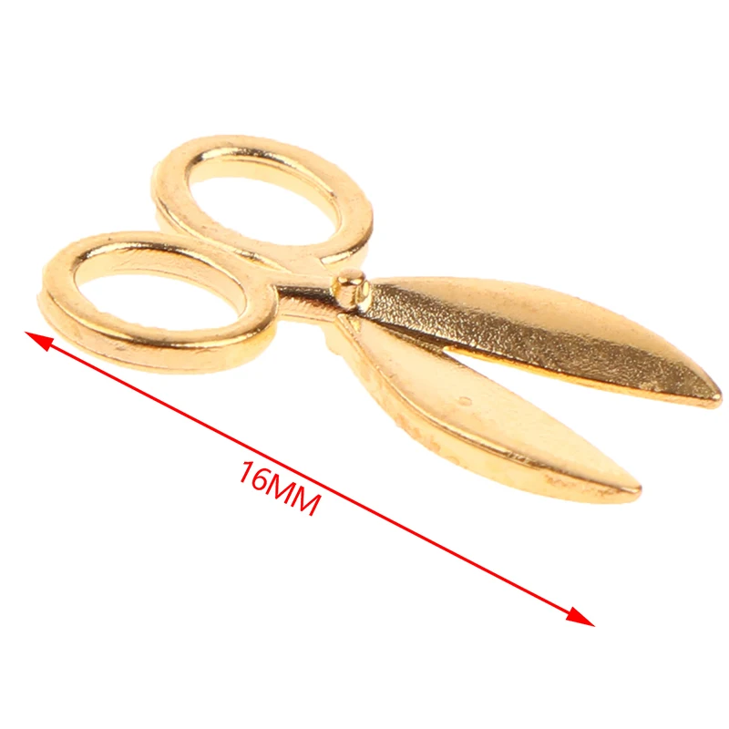 

Silver/Gold House Furniture Decor Toy 2Pcs 1:12 Dollhouse Miniature Metal Scissors Model
