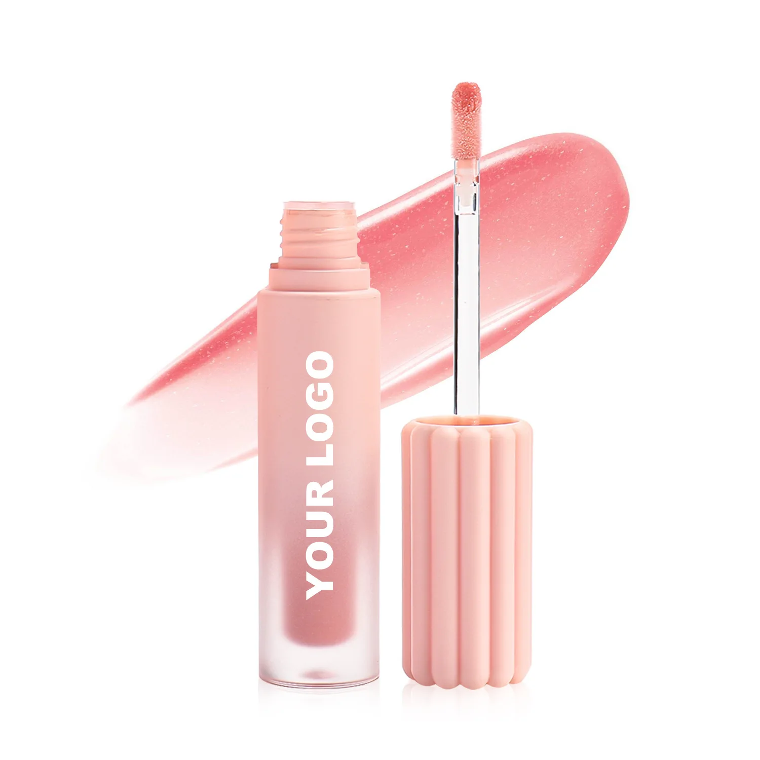 Nourishing Lip Gloss Custom Logo Non-Sticky Natural Makeup Vegan Matte Long Lasting Liquid Lipstick Pink Tubes