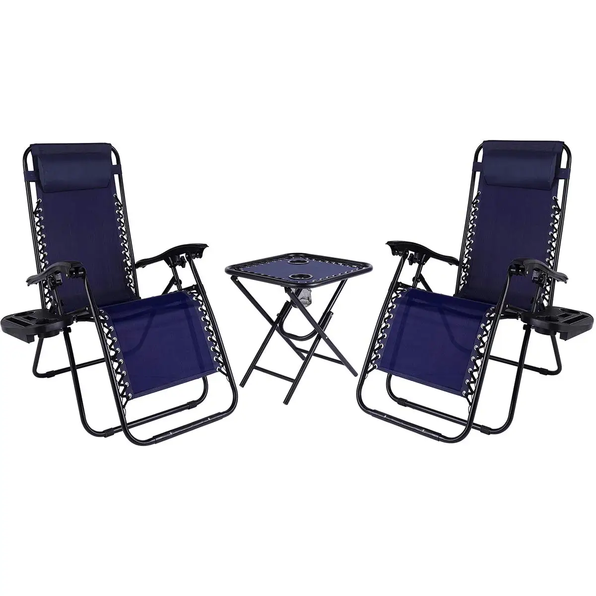 

Набор из 2 регулируемых складных стальных кресел-шезлонгов с эффектом невесомости, с подушками и подстаканниками, для бассейна, на заказ