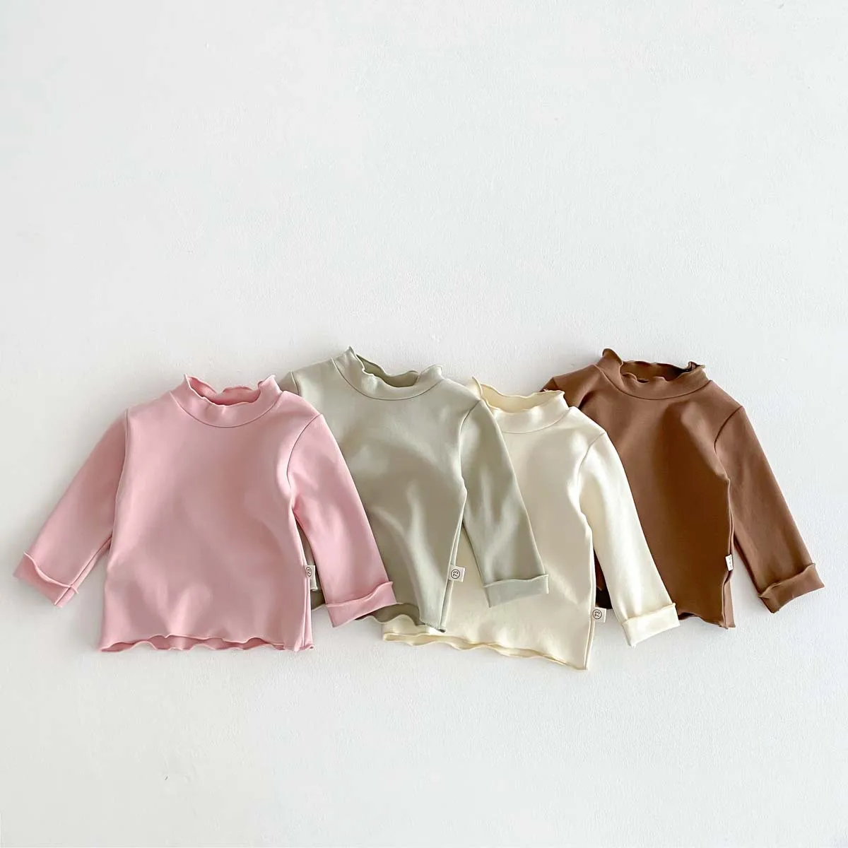 

2025 New Spring Autumn Infant Base Tops Girls Long Sleeve Solid Color Bottom Shirt 0-2y Baby Toddler Cute Cotton T-shirt Clothes