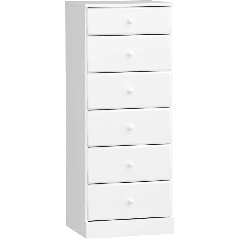 

Astrid Tall Dresser: 16.5"D x 19.75"W x 50"H, 6-Drawer Chest for Bedroom by - Perfect Chest of Drawers