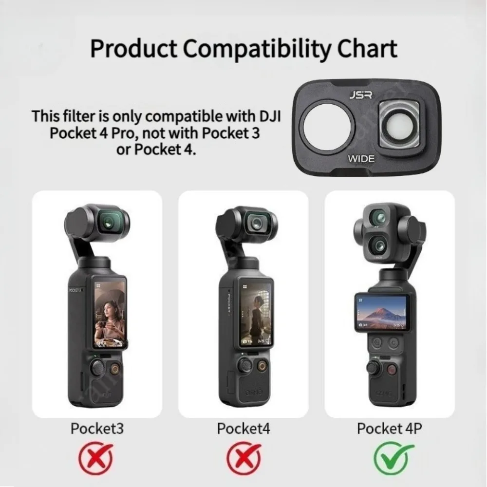 Obiektyw szerokokątny do DJI Osmo Pocket 4P może zwiększyć pole widzenia do 110 stopni. ° Obiektyw powiększający 110 do DJI Pocket 4 Pro °   Obiektyw szerokokątny — zdjęcie produktu 6
