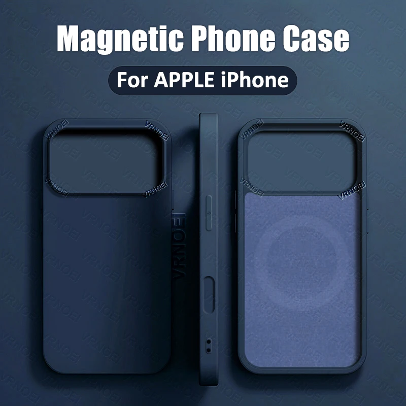 Luxury Silicone Magnetic Phone Case For iPhone 16 14 12 11 13 15 17 Pro Max Air Plus Cases Wireless Charging Cover Accessories