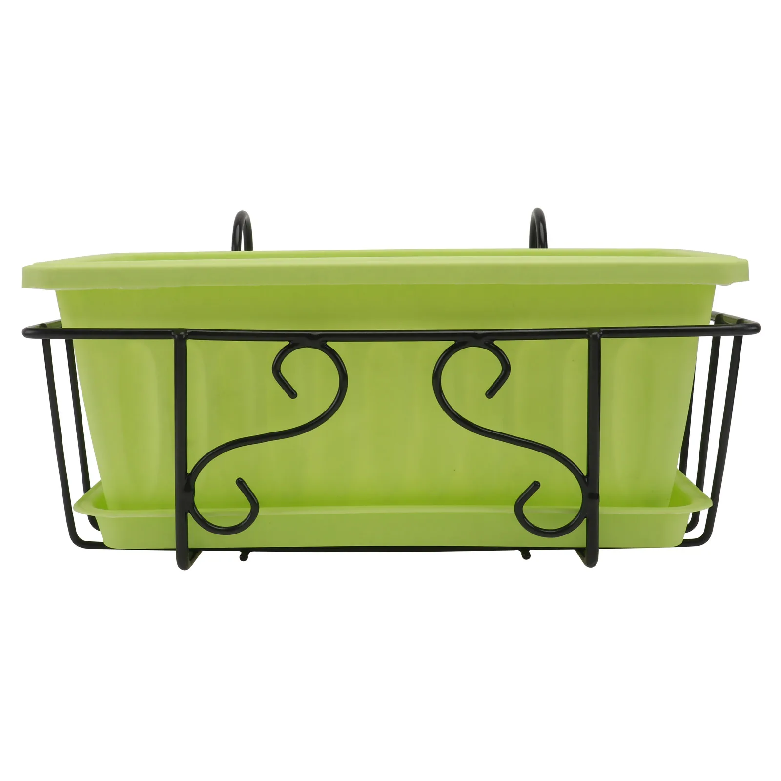 1 مجموعة درابزين طويل الأمد معلقة زهور حوض زهور بلاستيكي ناعم لمستلزمات البستنة في الشرفة زراعة متعددة الوظائف