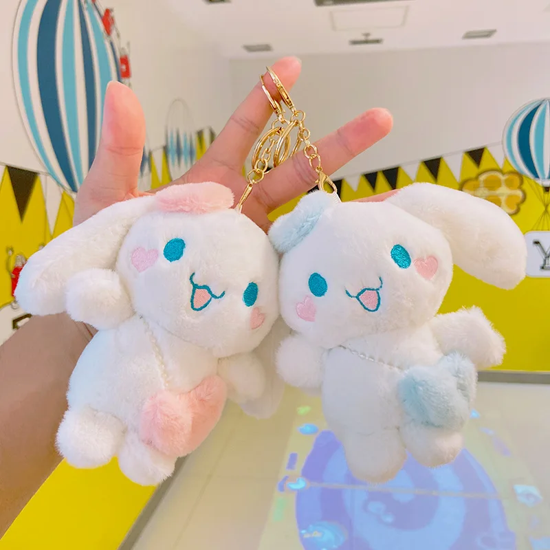 11Cm Sanrio Serie Schattige Pluche Sleutelhangers Hanger Speelgoed Voor Schooltas Rugzak Cinnamoroll Figuren Kawaii Peluche Pop Kid Cadeaus