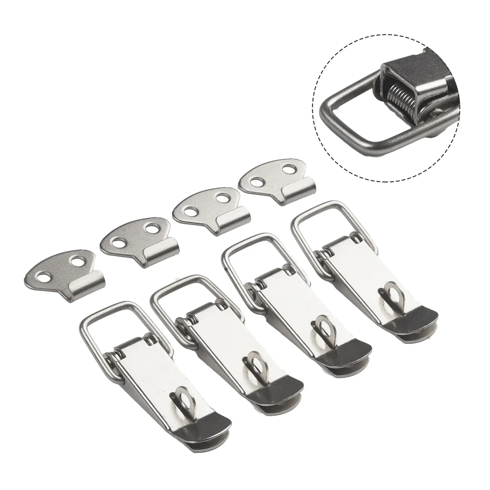 Metal Lock Latches Cabinets Home Improvement Closets Door Hardware High Quality Silver 4PCS Cold Rolled Steel Protable