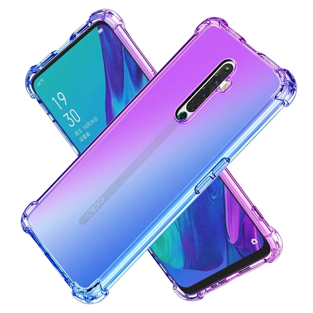 Clear Cute Gradient Case for OPPO Reno2 Z Slim Anti Scratch Flexible TPU Cover Shockproof Case Reno Ace Ace2 Reno2 F Reno 5G