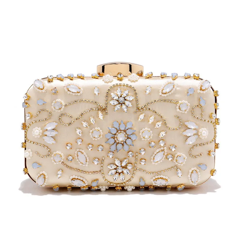 

European and American fashion evening bag hand-embroidered beaded beads versatile for banquets, parties and socialite clutch b