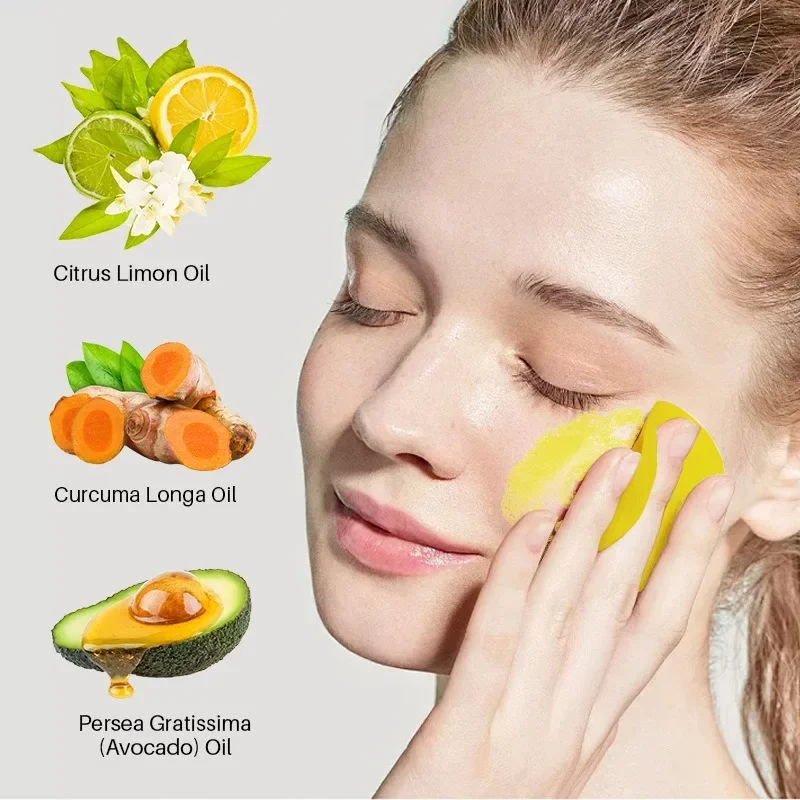 40Pcs Cleansing Pads Turmeric Acid Exfoliating Pads Natural Turmeric Kojic Acid Face Cleansing Pads Cosmetic Spa Sponges