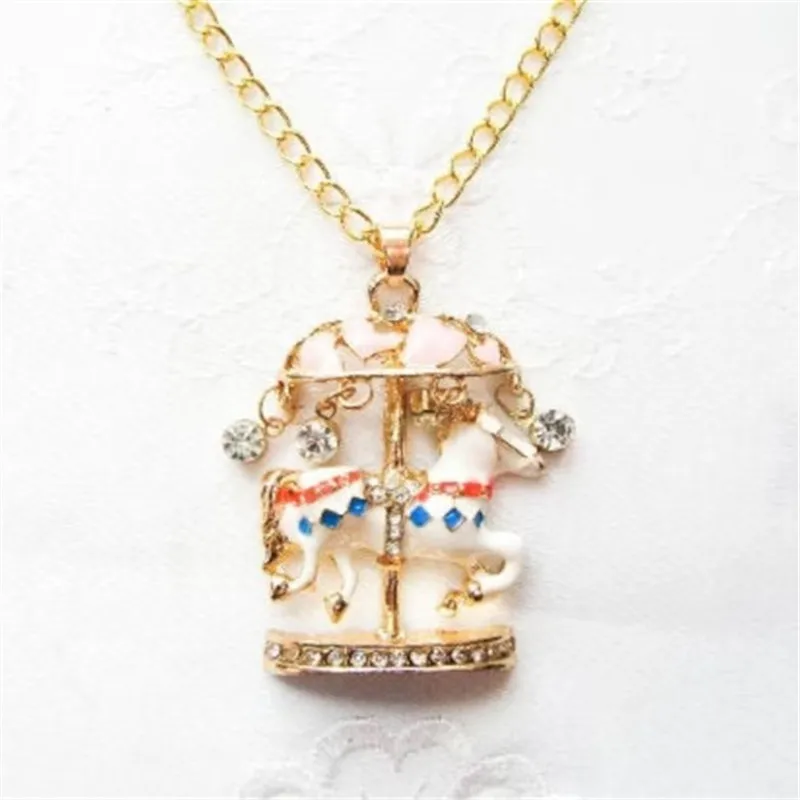 Cute Carousel Necklace Creative and Fun Carousel Pendant Cute Necklace Kawaii Sweet Valentine's Day Gift for Her