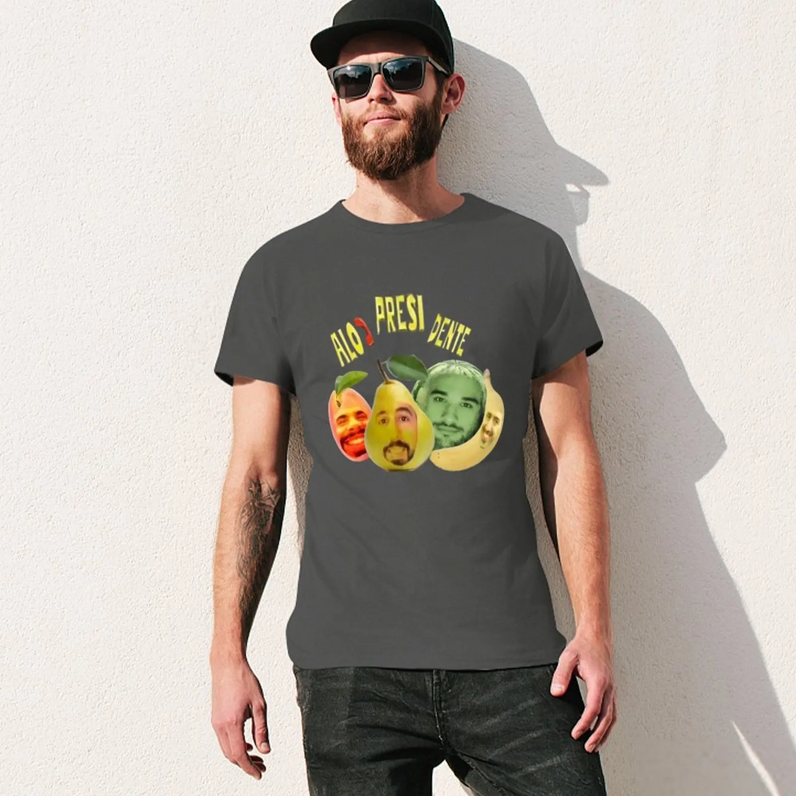 Olá presidente da illojuan GUILLE PEAR!!!!! T-shirt preta com design kawaii para homem