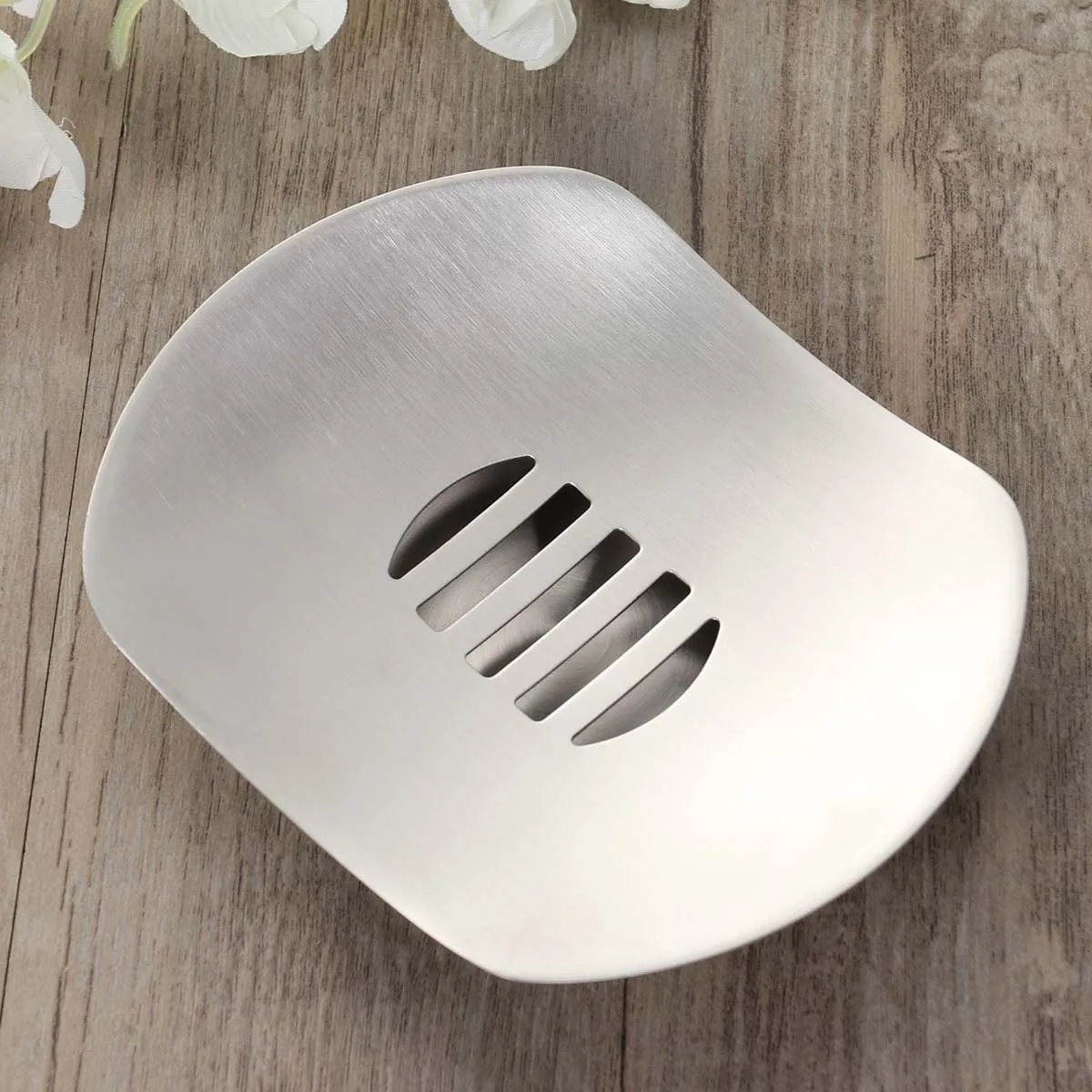 

Double Layer Stainless Steel Soap Dish Frosted Finish Air Circulation Base Keeps Soap for Shower Sink Or Counter