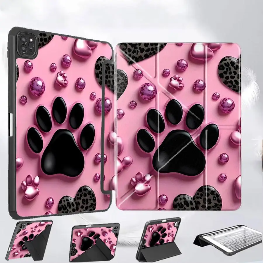 

Paw Hearat Pattern Tablet Case For iPad Mini 6 7 Pro 11th 10th 9th 8th 7th 12.9inch Air 4 5 M3 M2 M4 11inch Pro 2025 Holder