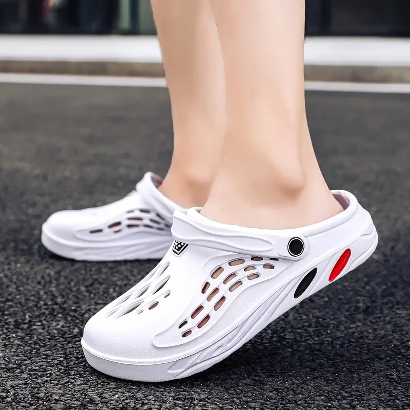 Men Summer Shoes Sandals Mens Holes Sandals Hollow Breathable Flip Flops Clogs Shoes Fashion Beach Slippers Big Size 49