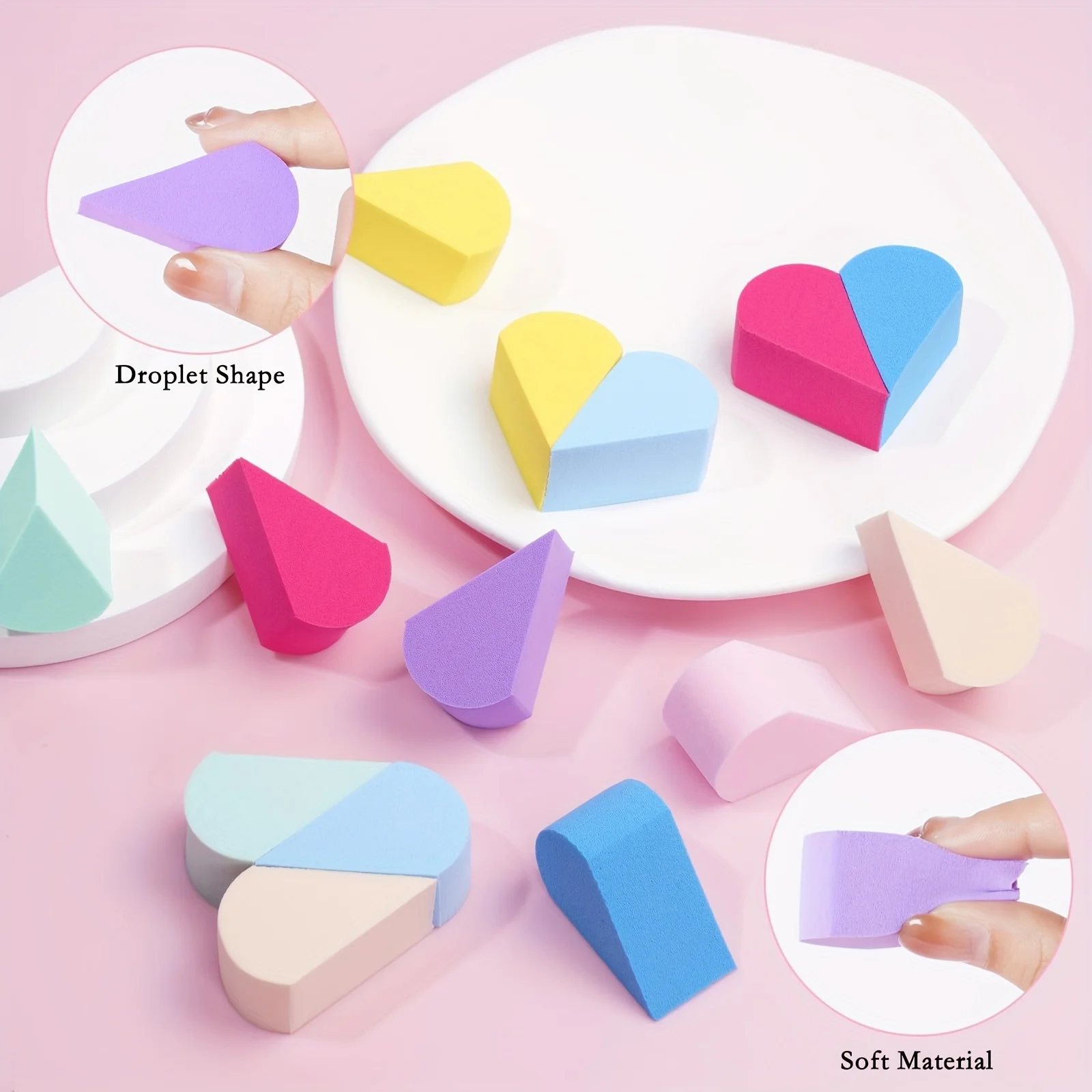 8 szt. Gąbeczek do makijażu w kształcie płatków - losowy kolor do podkładu/korektora |   Miękkie, wielokrotnego użytku, hipoalergiczne narzędzia kosmetyczne