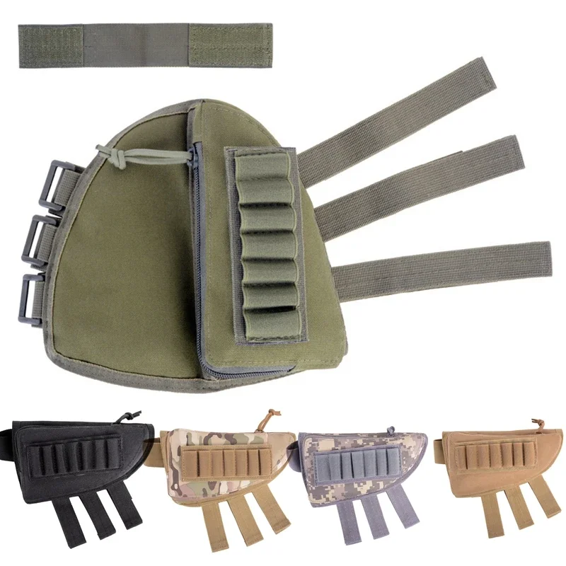 ที่พักแก้มแบบยุทธวิธีพร้อมช่องใส่กระสุนสำหรับปืนลูกซองและปืนไรเฟิล  กระเป๋าใส่กระสุนแบบพกพา ที่ใส่กระสุนและตลับกระสุน อุปกรณ์ล่าสัตว์