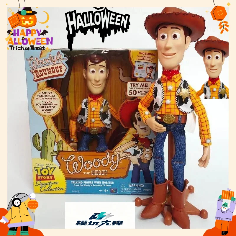 Brand New in Stock, Official Toy Story Collectible Woody Cowboy Figure with English Voice Function, Articulated, Premium Gift