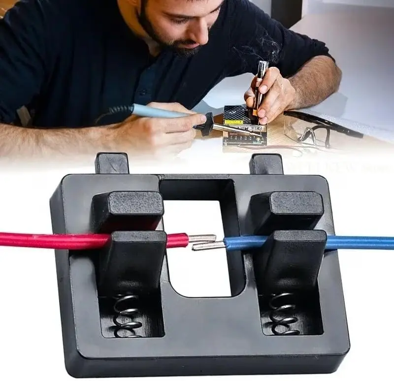 Dual Spring Wire Welding Clamp Holder,Circuit Soldering Fixing Jig Auxiliary Fixture Electronic Circuit Repair DIY SolderingTool