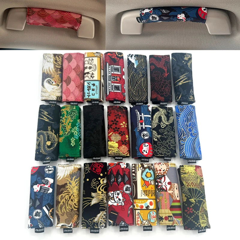 Jdm cultura estilo de carro de corrida, alça interior do carro, capa protetora, luvas de tração de telhado, gancho e laço japonês, acessórios automotivos