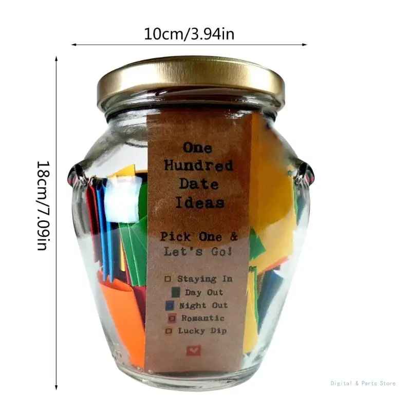 M17F 100 Date Ideas Glass Bottle Valentines Day Date Ideas Can for Couple Girlfriend