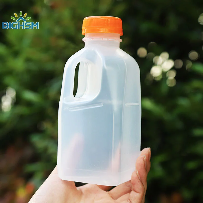 Botella de agua de plástico transparente para niños, botella de bebida de leche para mascotas con tapa, utensilios para acampar y senderismo, 320/500ml