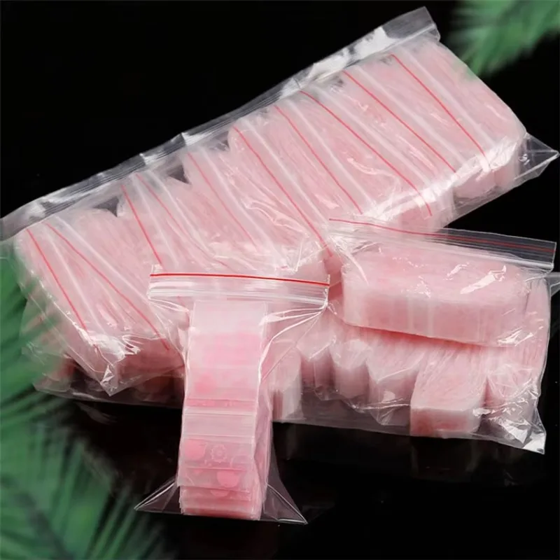 100PCS Pink Rabbit Plastic PE Ziplock Storage Bag DIY Lovely Beauty Jewelry Trinkets Chains Earrings Toys Gift Packaging Pouches - view 4