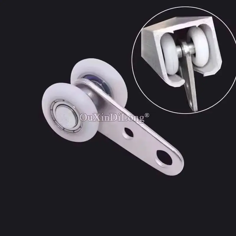 200PCS Metal Heavy Curtain Hanging Rail Wheels Wash Car Curtain Dual Nylon Mute Wheels Ball Bearing Door Window Rollers Pulleys