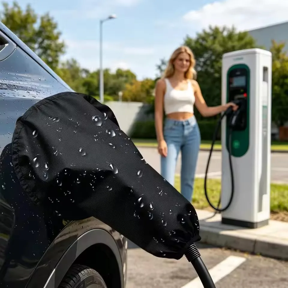 Magnetische, wasserdichte und staubdichte Abdeckung für den Ladeanschluss des Elektrofahrzeugs, Regenschutz für Autoladegeräte, geeignet für Roadtrips, Ausflüge, Reisen, Camping und Outdoor-Aktivitäten. – Detail 3