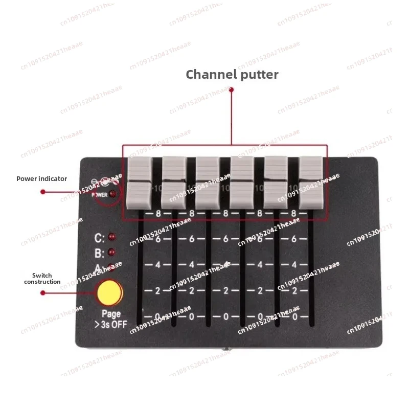 

Suitable for DMX512 Controller, Stage Lighting Test/Repair/Debugging Mini Small Console Battery Portable, Dimming Console
